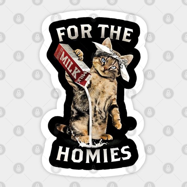 Cat pouring milk for the homies discount